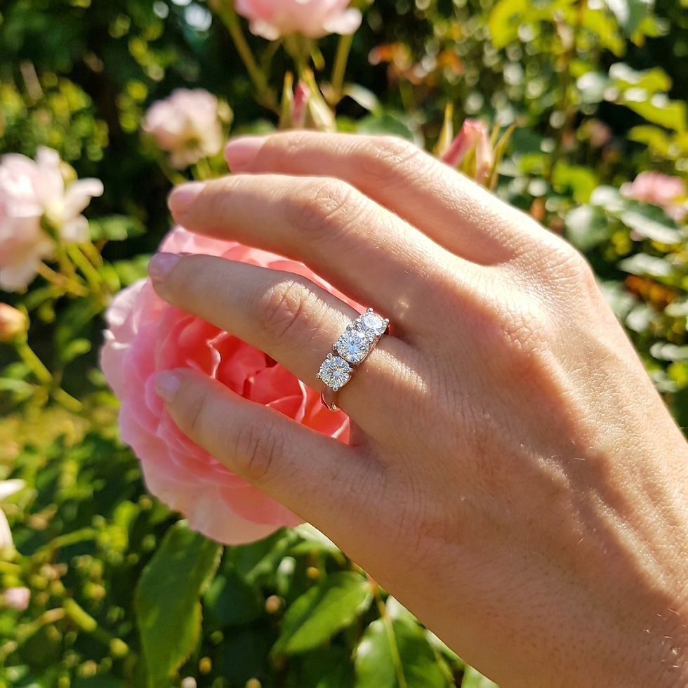 diamondshero.it anello trilogy argento oro moissanite diamante diamond silver gold ring