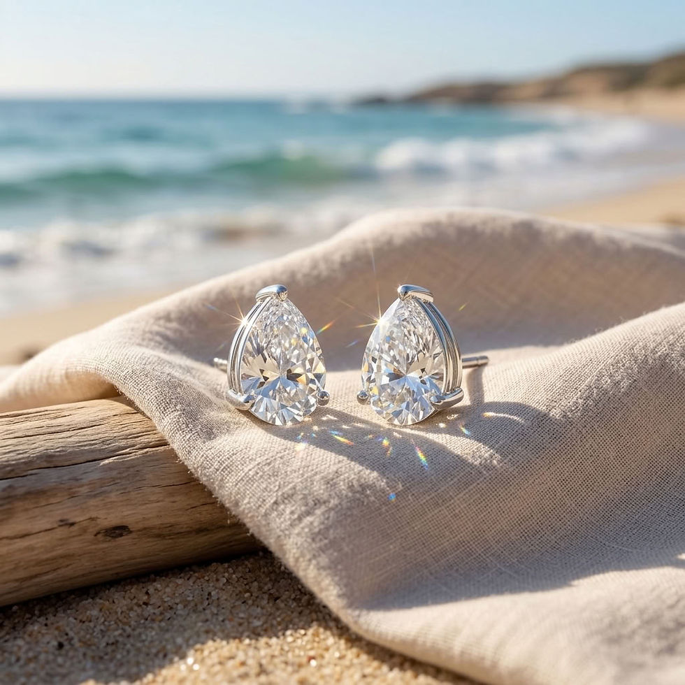 Miniatura: diamondshero.it orecchini earrings punto luce oro argento brillante pera pear diamante lab grown igi diamond gold