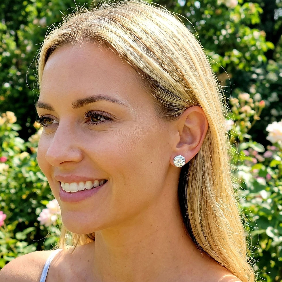 Miniatura: www.diamondshero.it orecchini earrings punto luce oro argento brillante diamante moissanite diamond  silver brillanti