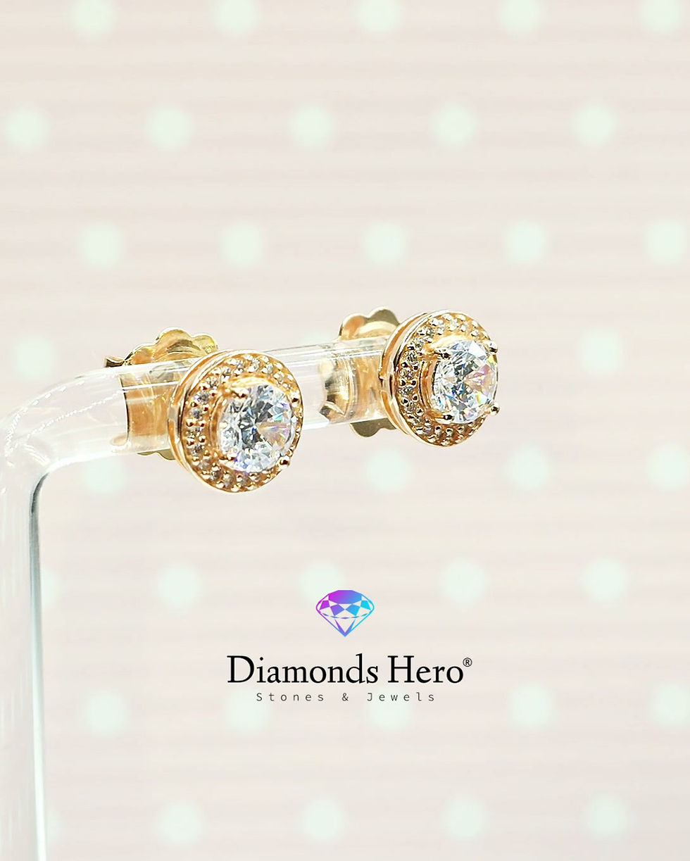Miniatura: orecchini earrings punto luce oro argento brillante diamante moissanite diamond  silver