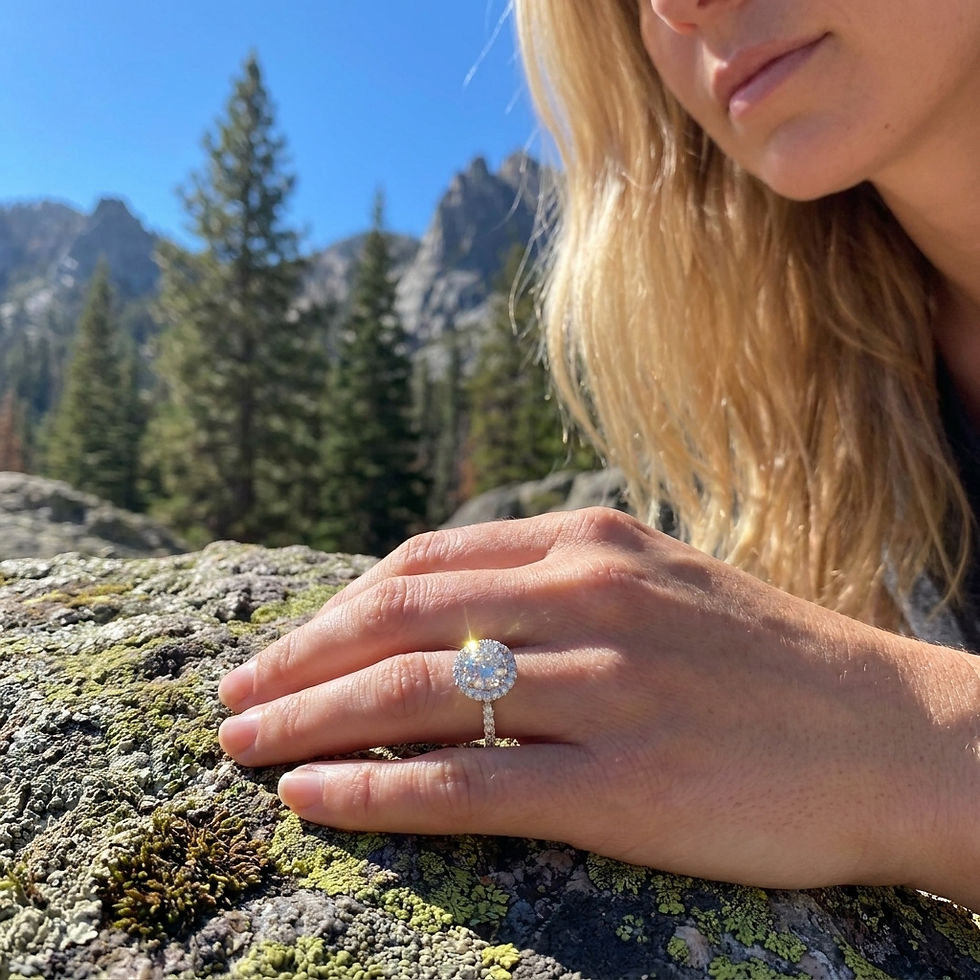 Miniatura: diamondshero.it anello solitario argento oro moissanite diamante diamond silver gold ring