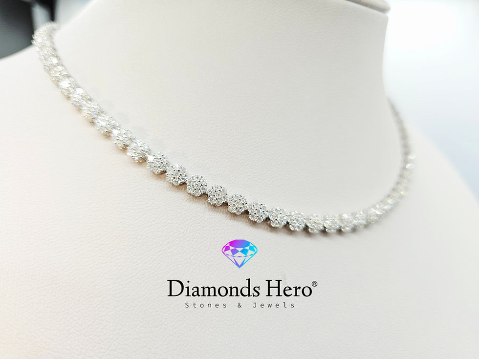 Miniatura: diamondshero.it collana tennis necklace chain moissanite oro argento brillante diamante diamond silver gold