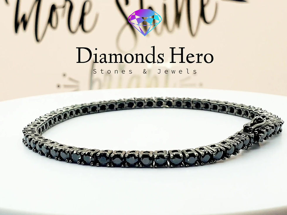 Miniatura: diamondshero.it bracciale tennis bracelet argento brillante diamante moissanite nero black diamond silver