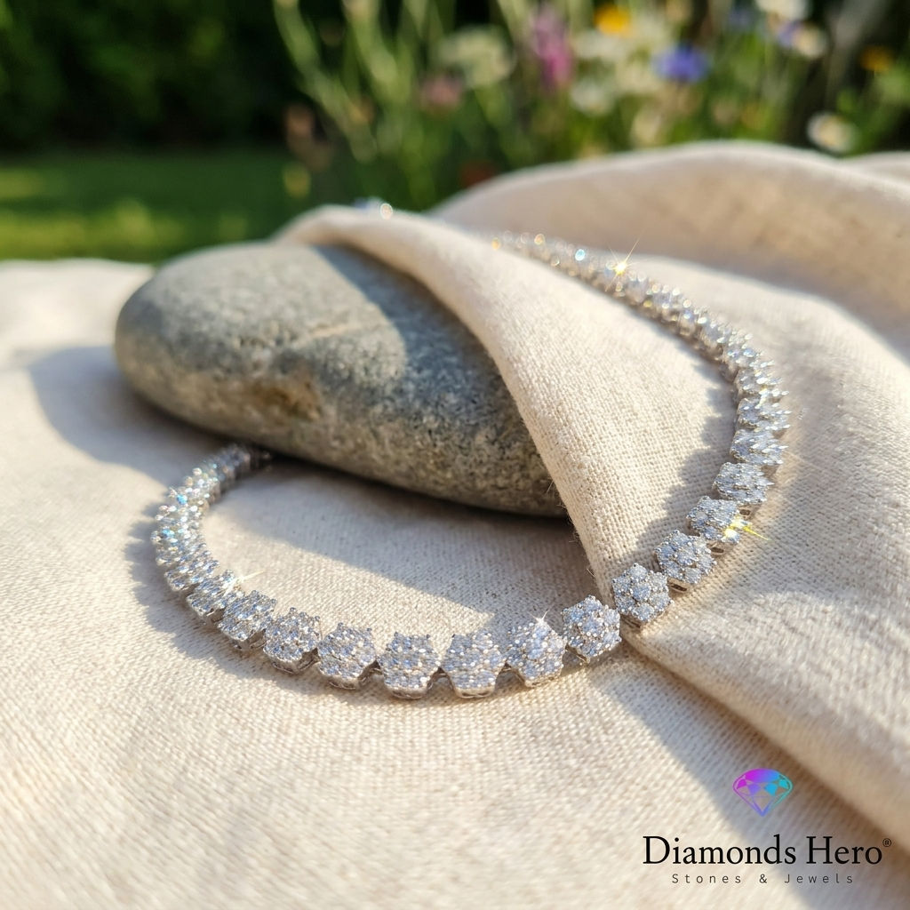 diamondshero.it collana tennis necklace chain moissanite oro argento brillante diamante diamond silver gold