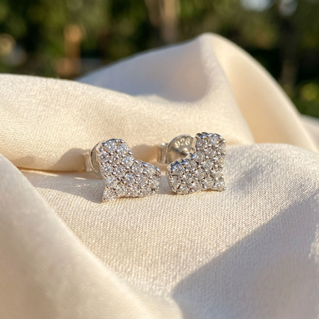diamondshero.it orecchini pavé earrings oro argento brillante diamante moissanite diamond silver