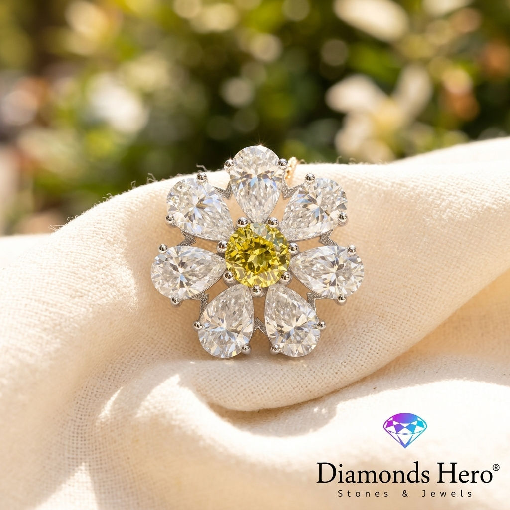 diamondshero.it pendente punto luce oro argento brillante diamante blu blue moissanite diamond ring silver pendant