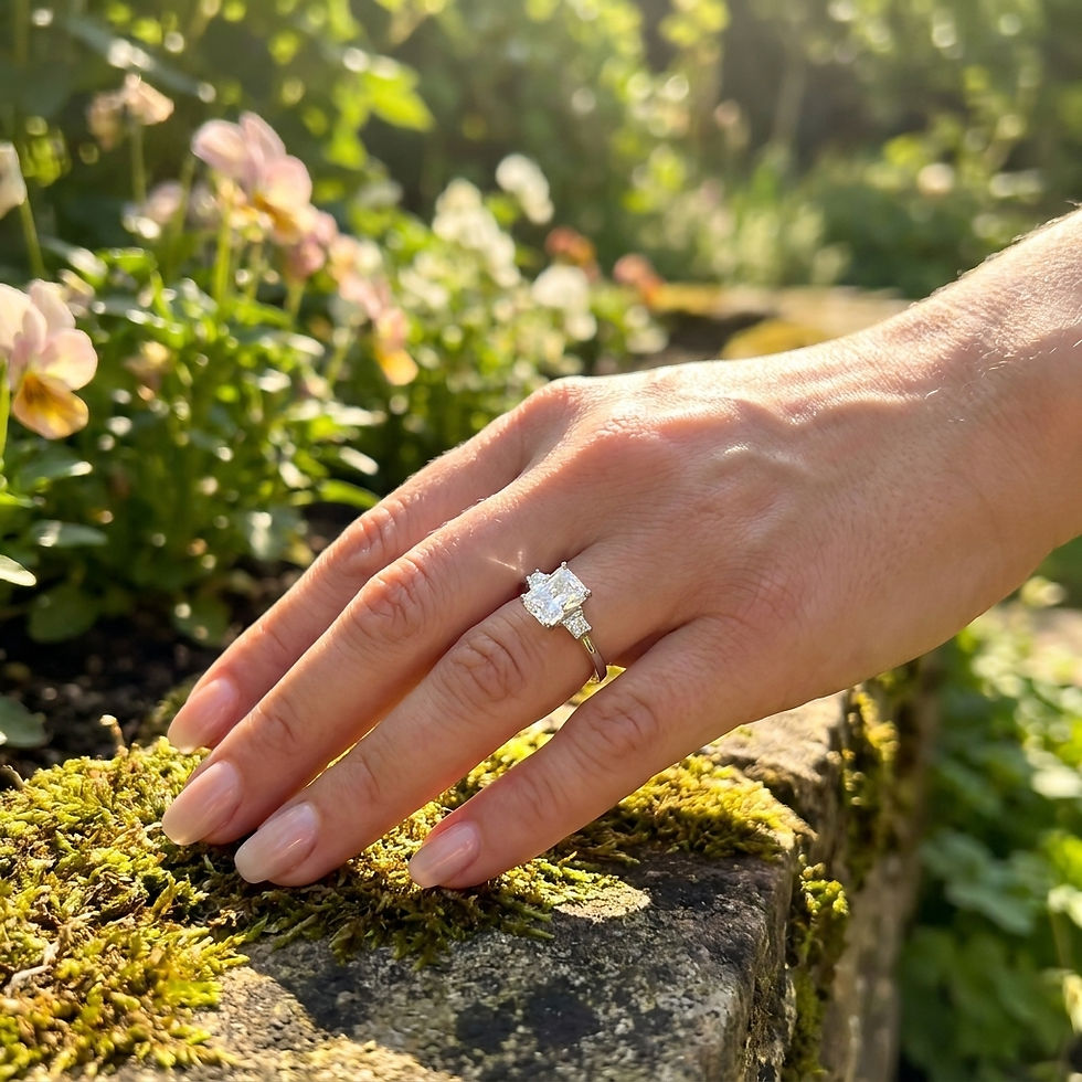 Miniatura: diamondshero.it anello trilogy diamante moissanite ring silver gold diamond
