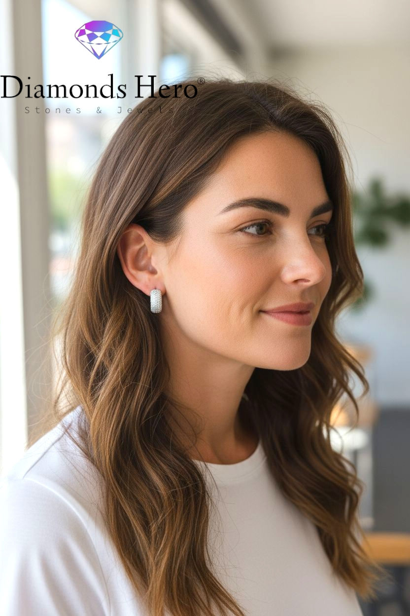 Miniatura: orecchini con diamanti moissanite pavé monachella moissanite brilliant earrings silver gold diamondshero