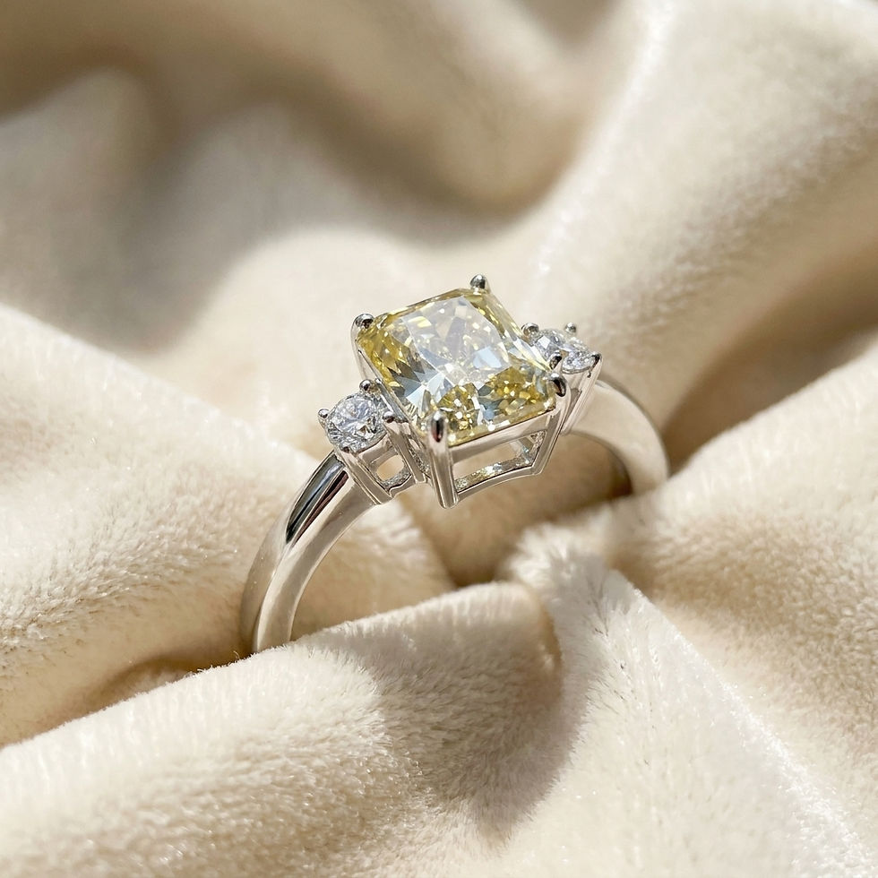 diamondshero.it anello solitario diamante moissanite gialla yellow diamond ring silver gold diamond