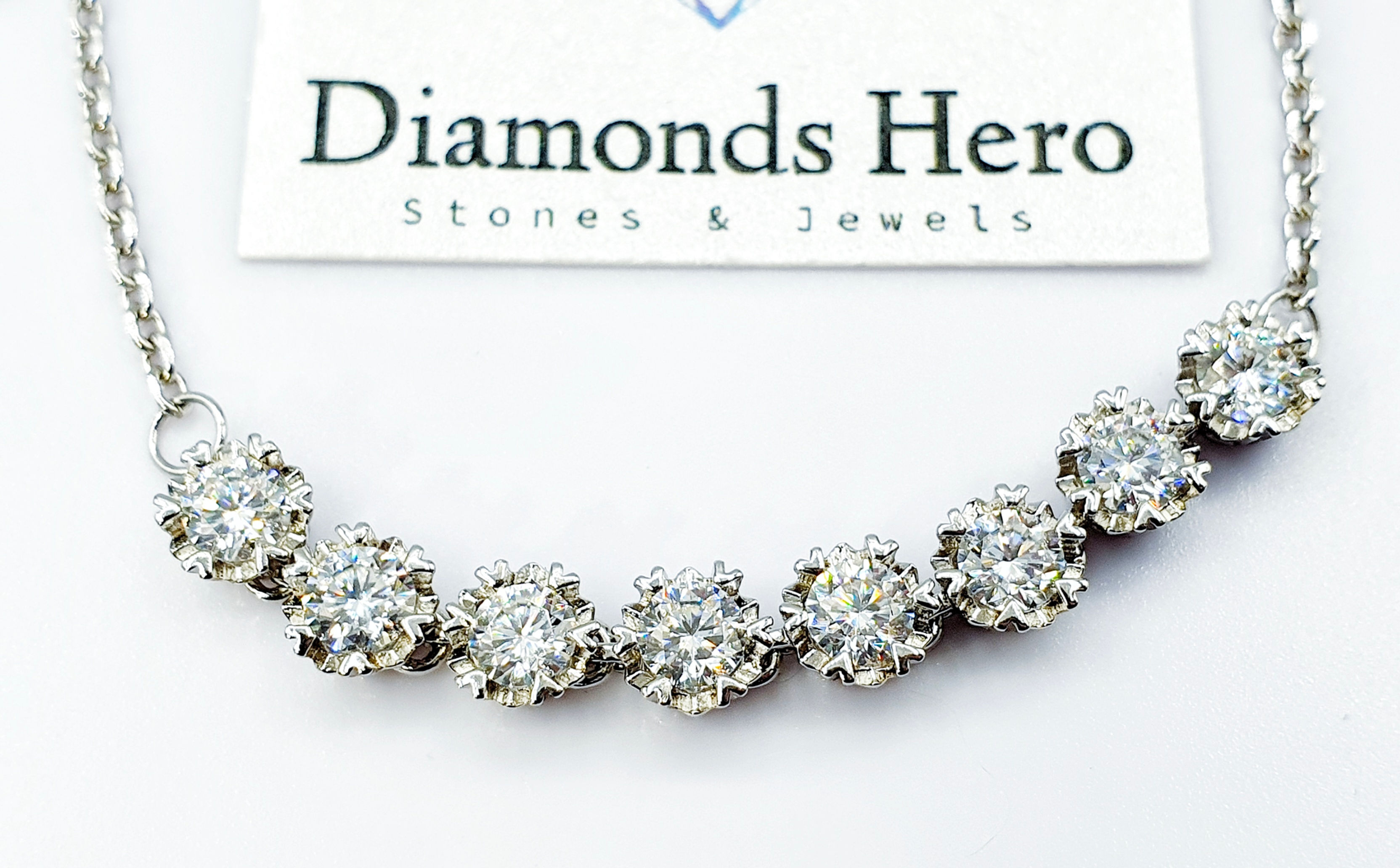 diamondshero.it bracciale tennis bracelet oro argento brillante diamante moissanite diamond silver