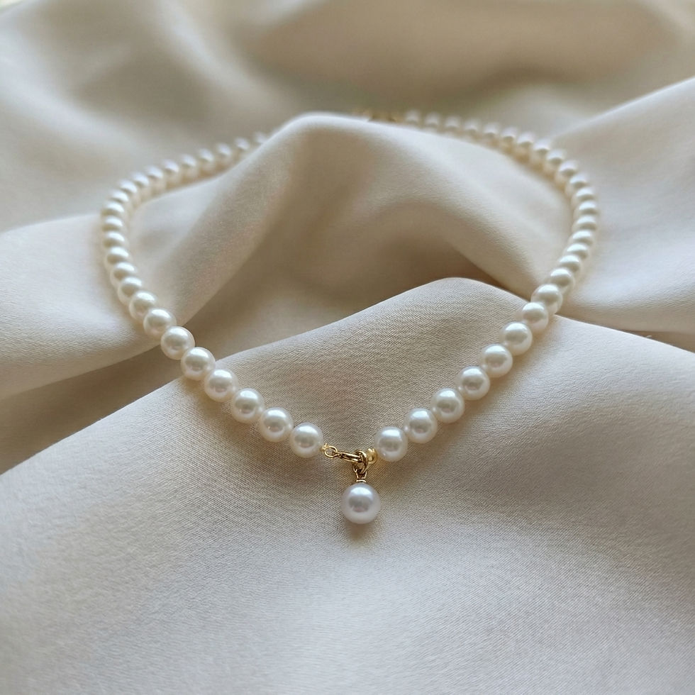 Miniatura: perlevere.it collana di perle acqua dolce indossata freshwater pearls necklace