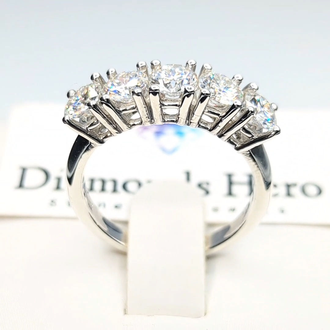 diamondshero.it anello argento oro moissanite riviera veretta diamante diamond silver gold ring eternity
