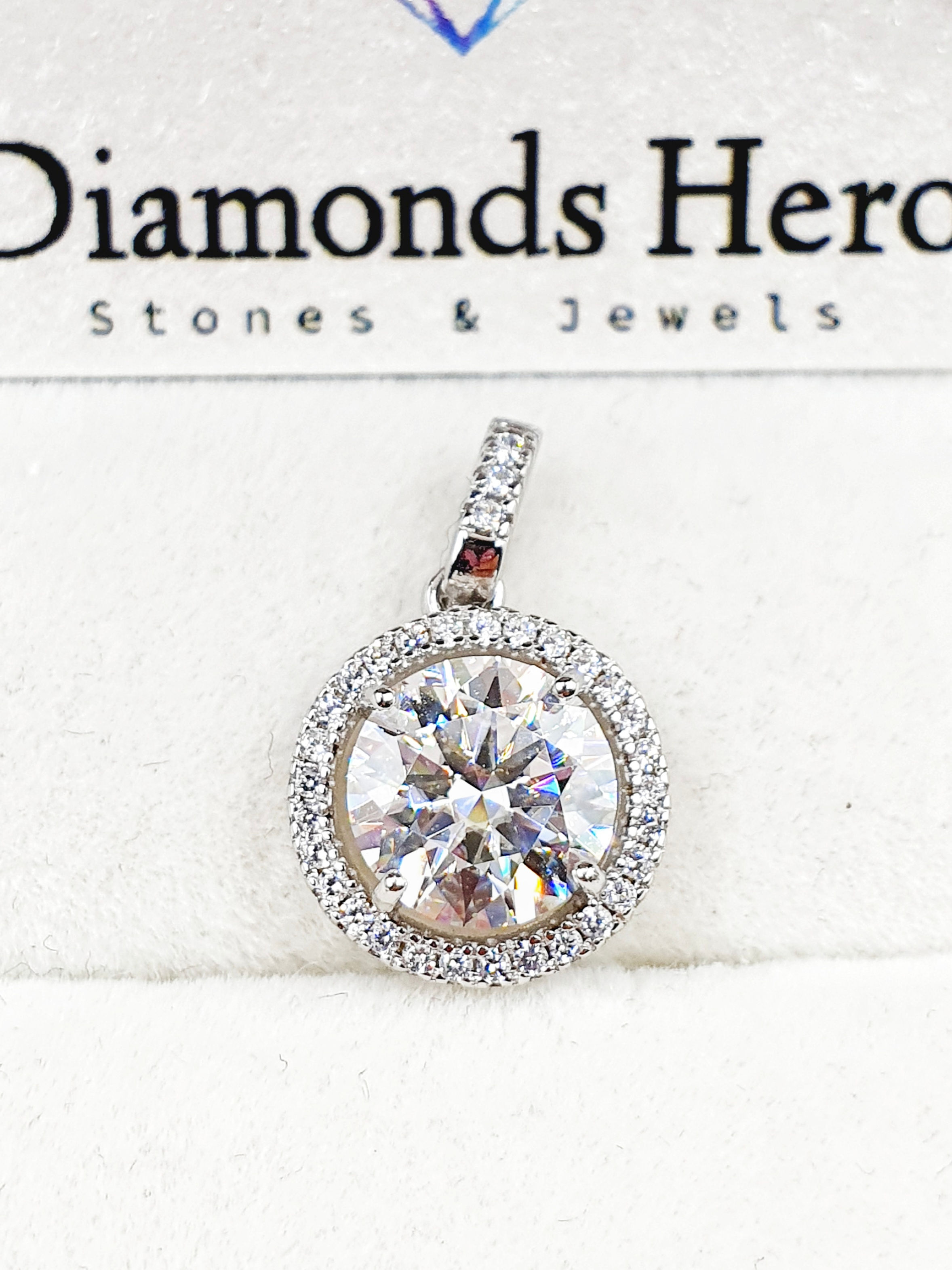diamondshero.it pendente punto luce oro argento brillante diamante moissanite diamond ring silver pendant
