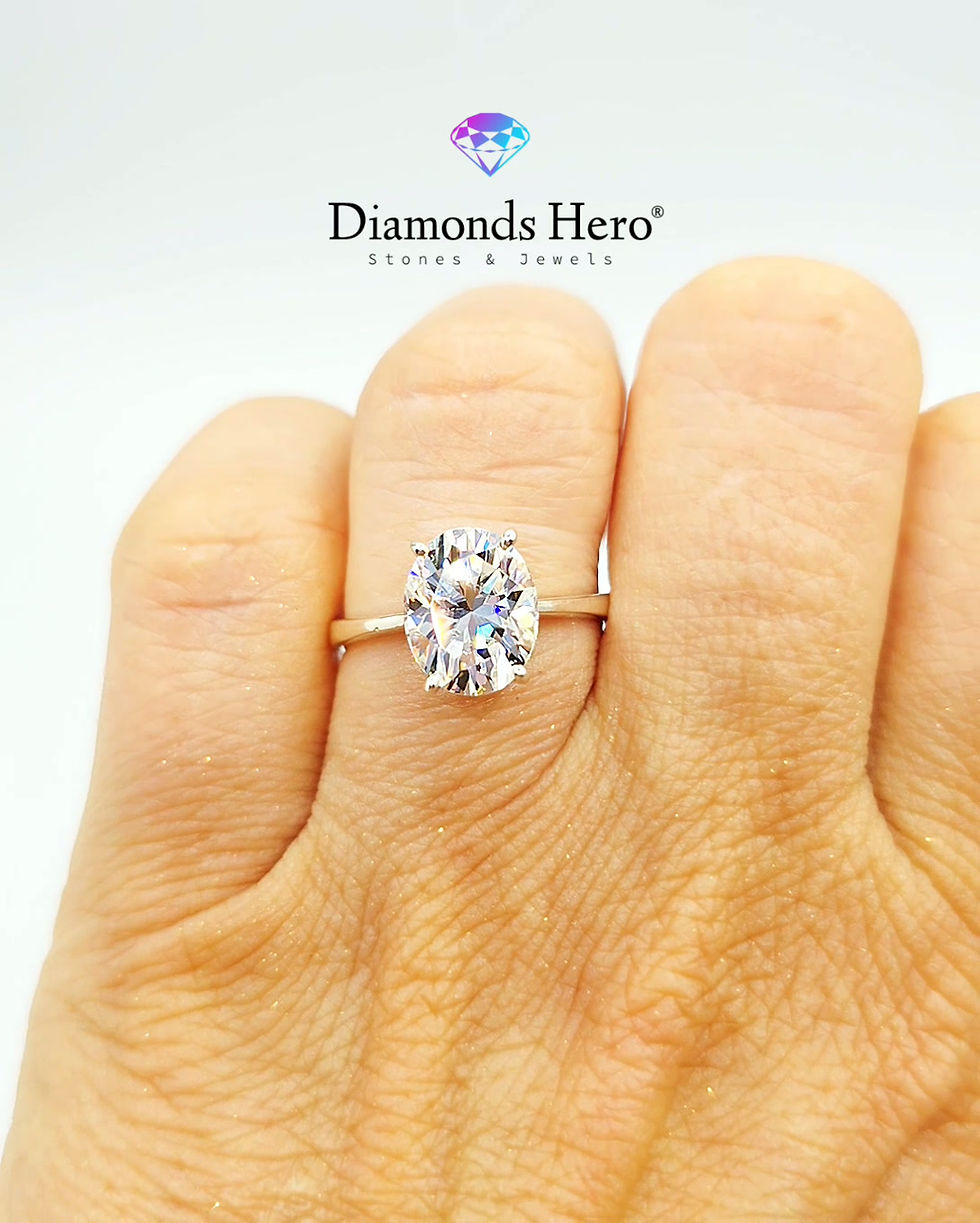 Miniatura: diamondshero.it anello solitario argento oro diamante brillante moissanite round rotondo tiffany ring diamond silver gold