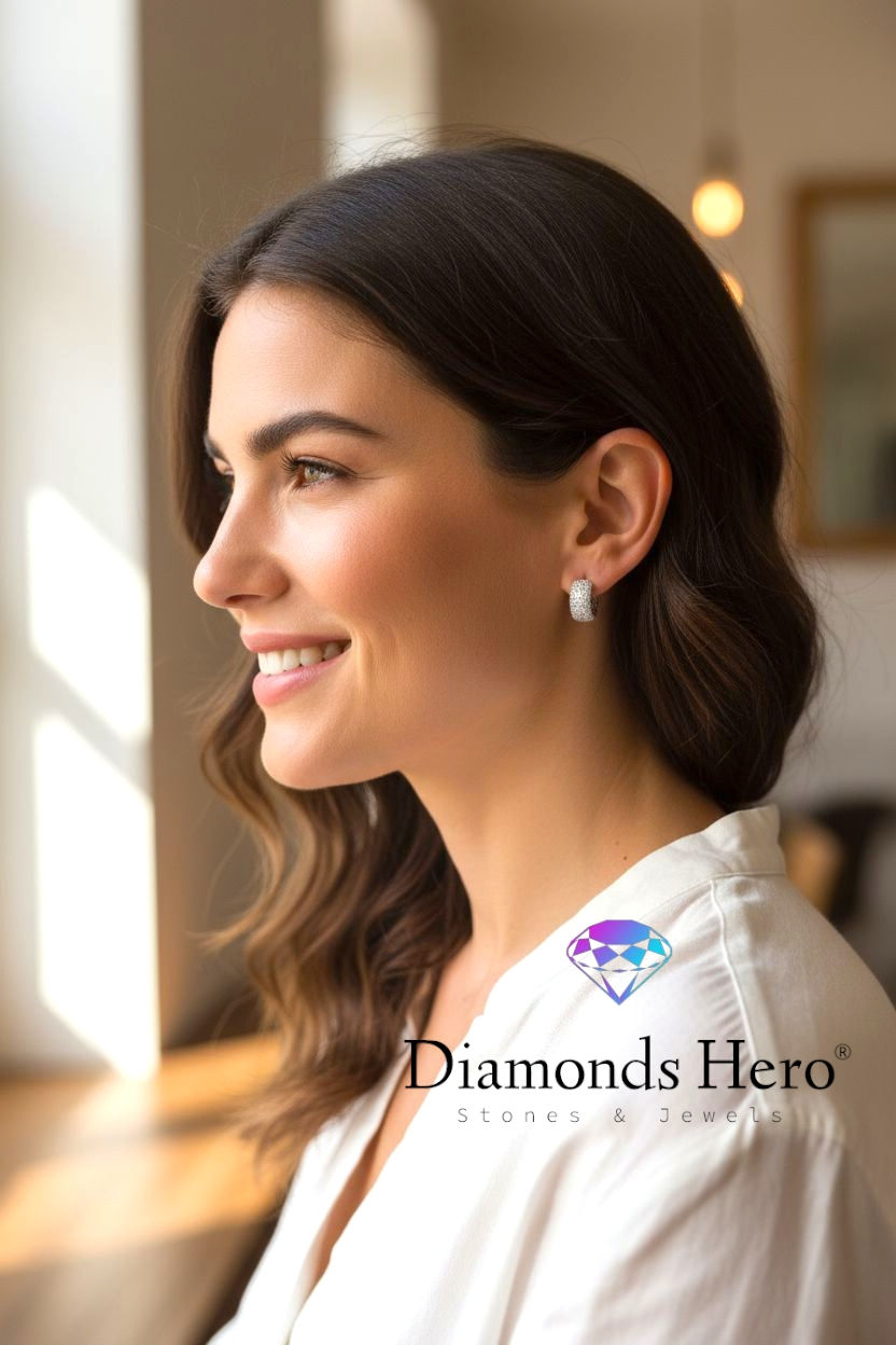 Miniatura: orecchini con diamanti moissanite pavé monachella moissanite brilliant earrings silver gold diamondshero