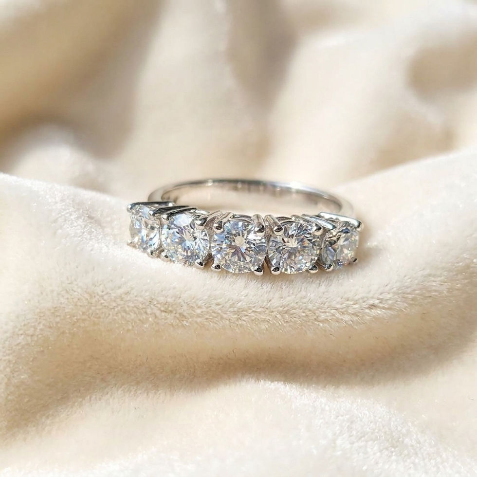 Miniatura: diamondshero.it anello argento oro moissanite riviera veretta diamante diamond silver gold ring eternity