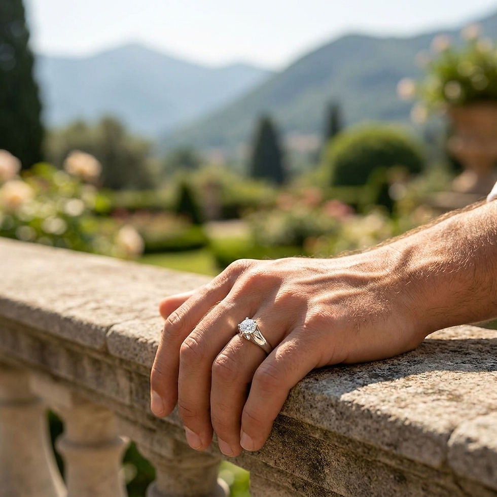 diamondshero.it anello uomo solitario diamante moissanite taglio round cut ring silver gold diamond