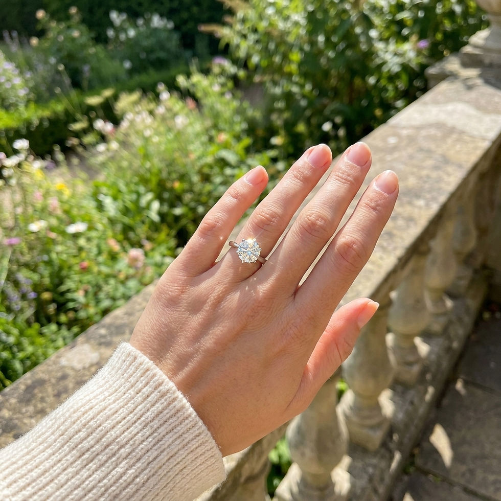 Miniatura: diamondshero.it anello valentino solitario diamante moissanite taglio round cut ring silver gold diamond
