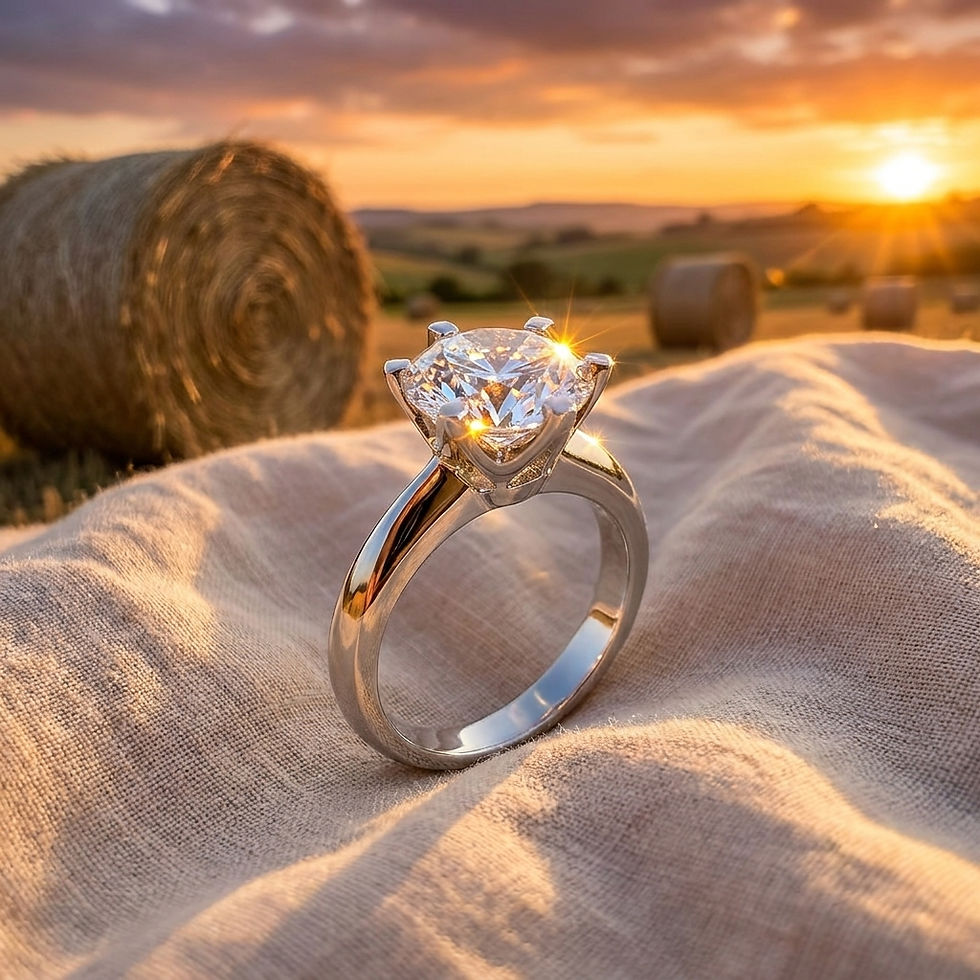 Miniatura: diamondshero.it anello solitario argento oro moissanite diamante diamond silver gold ring