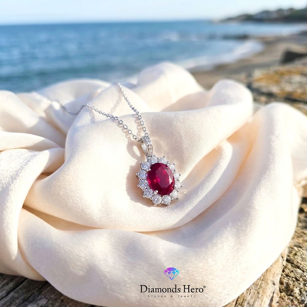 diamondshero.it pendente punto luce oro argento brillante diamante moissanite rubino rosso red emerald diamond pendant