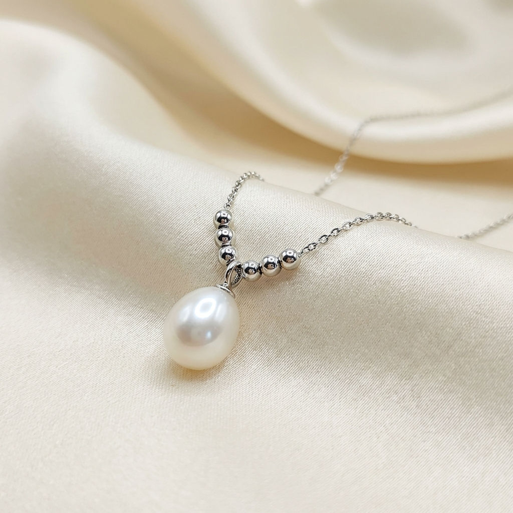 Perlevere.it collana con perla bianca di acqua dolce white freshwater pearls necklace