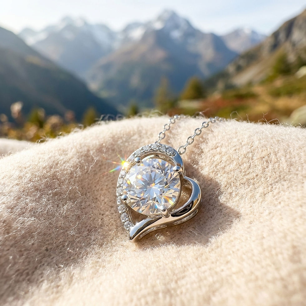 pendente punto luce cuore oro argento brillante diamante moissanite diamond ring silver heart pendant