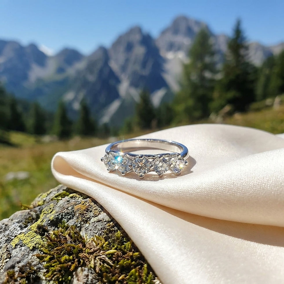 Miniatura: diamondshero.it anello riviera argento oro diamante brillante moissanite round rotondo ring diamond silver gold