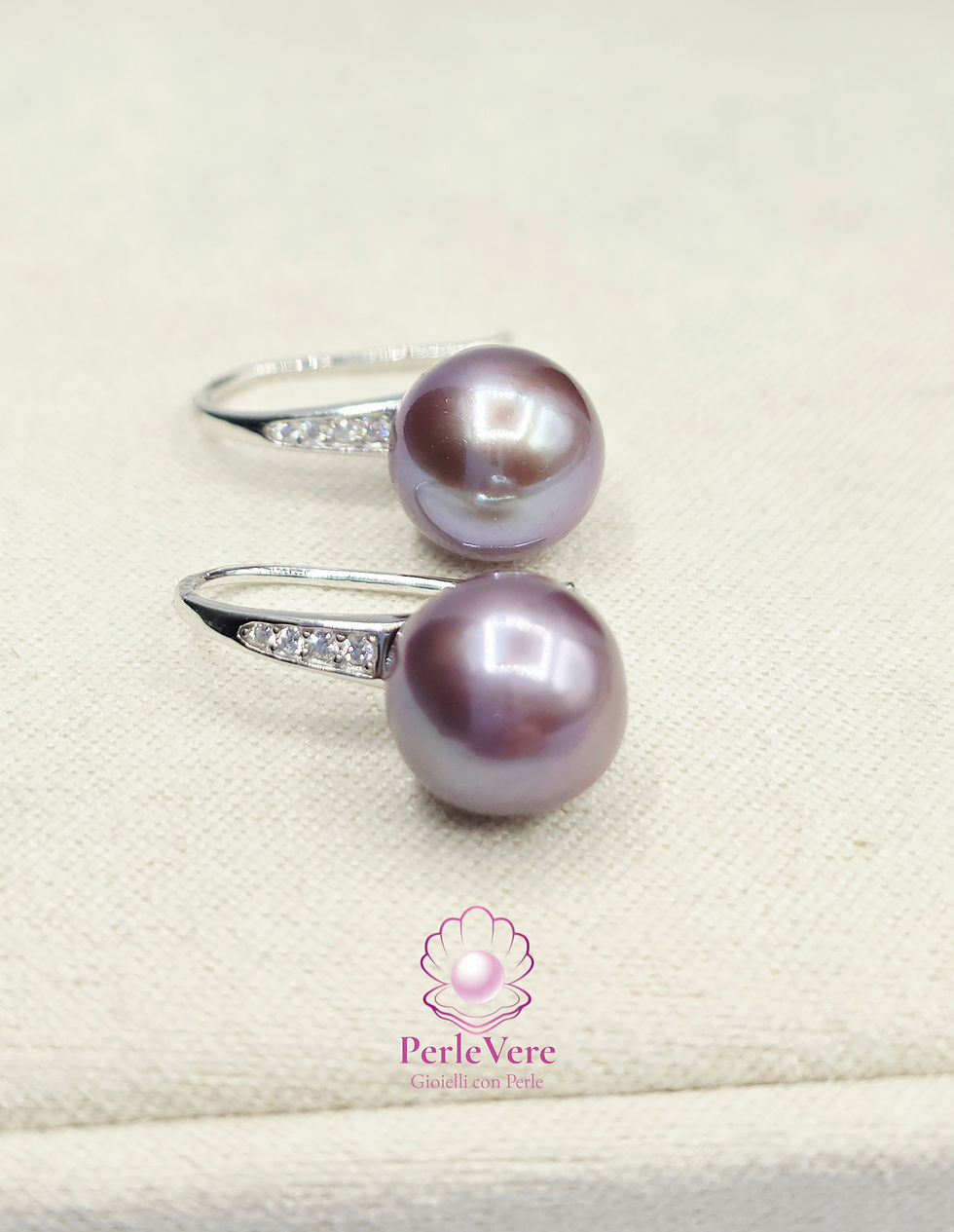 Miniatura: Perlevere.it Orecchini con perle viola rosa violet pink pearls earrings