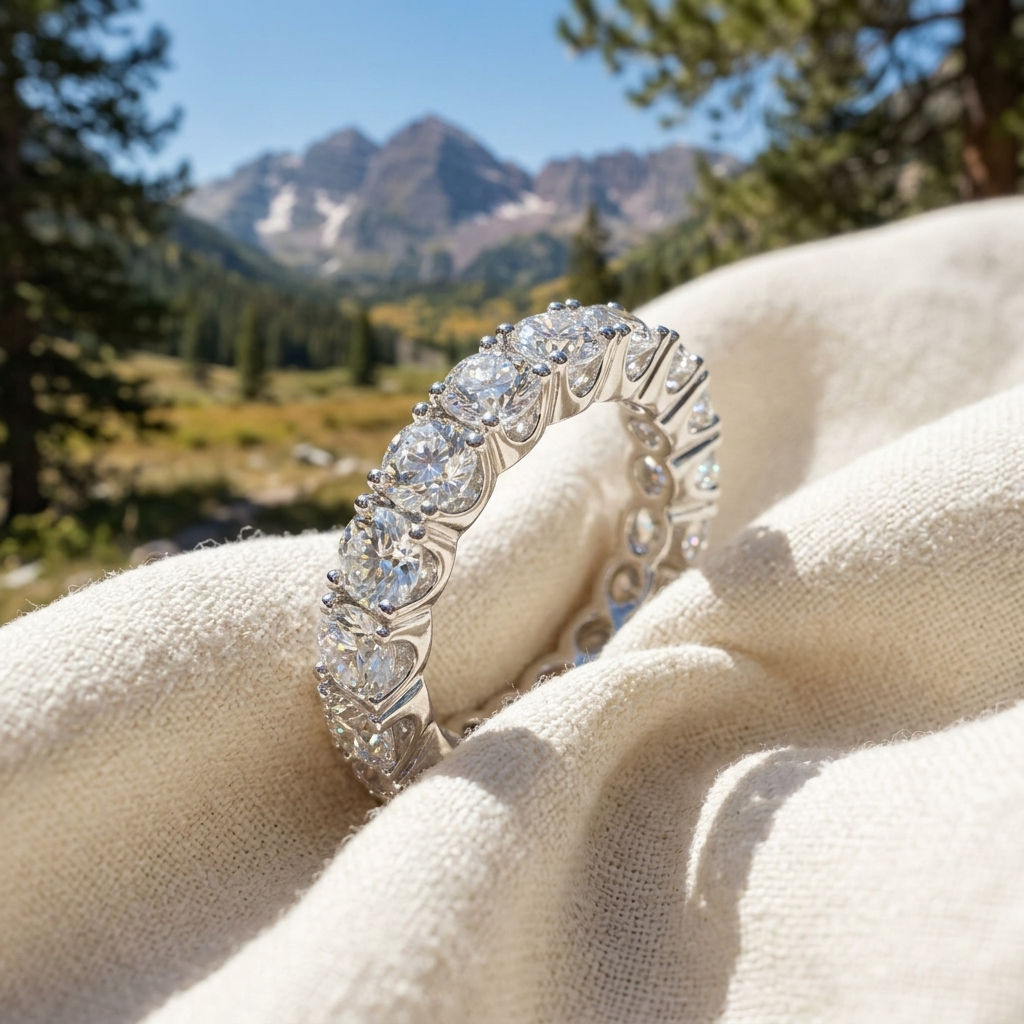 diamondshero.it anello veretta eternity argento oro moissanite diamante diamond silver gold ring