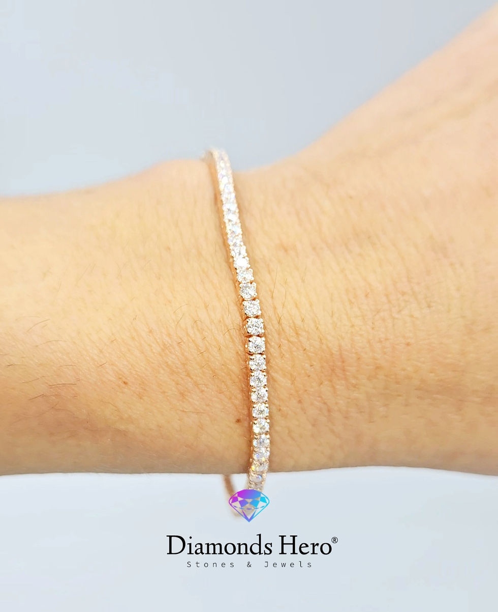 Miniatura: diamondshero.it bracciale tennis bracelet oro argento brillante diamante moissanite diamond silver