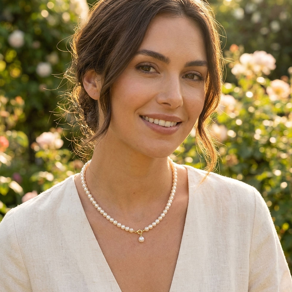 Miniatura: perlevere.it collana di perle acqua dolce indossata freshwater pearls necklace