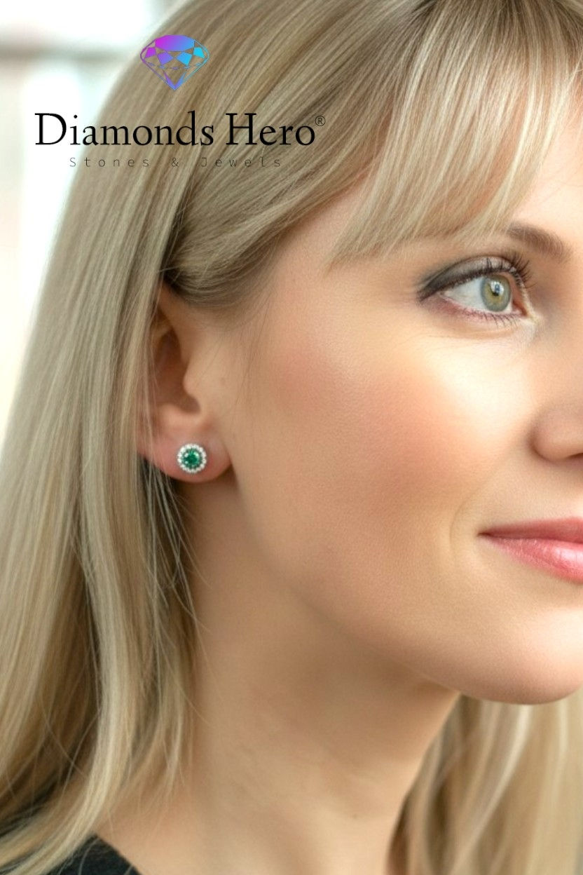 diamondshero.it orecchini earrings punto luce verde green oro argento brillante diamante moissanite diamond silver