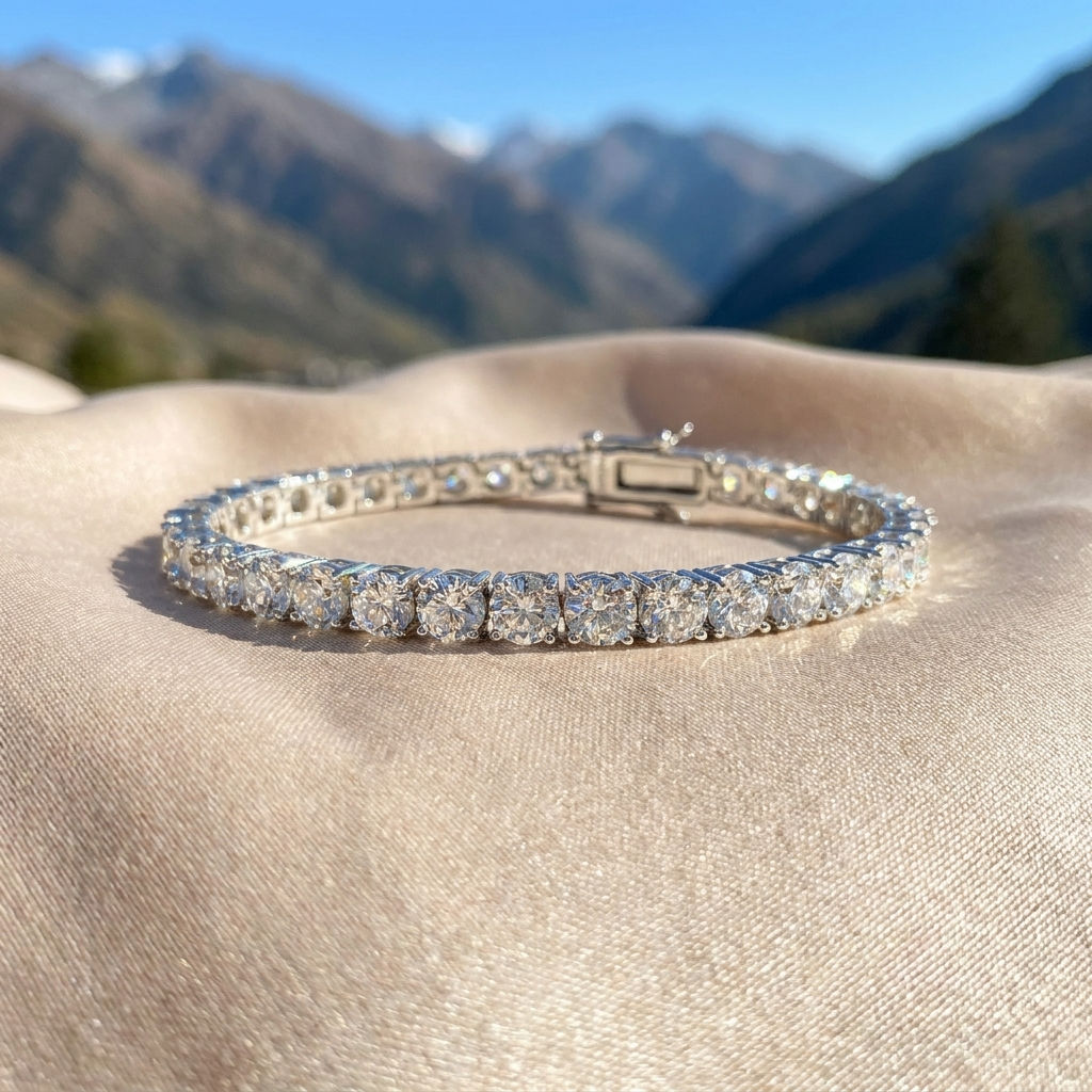 Bracciale con brillanti in Moissanite 4mm