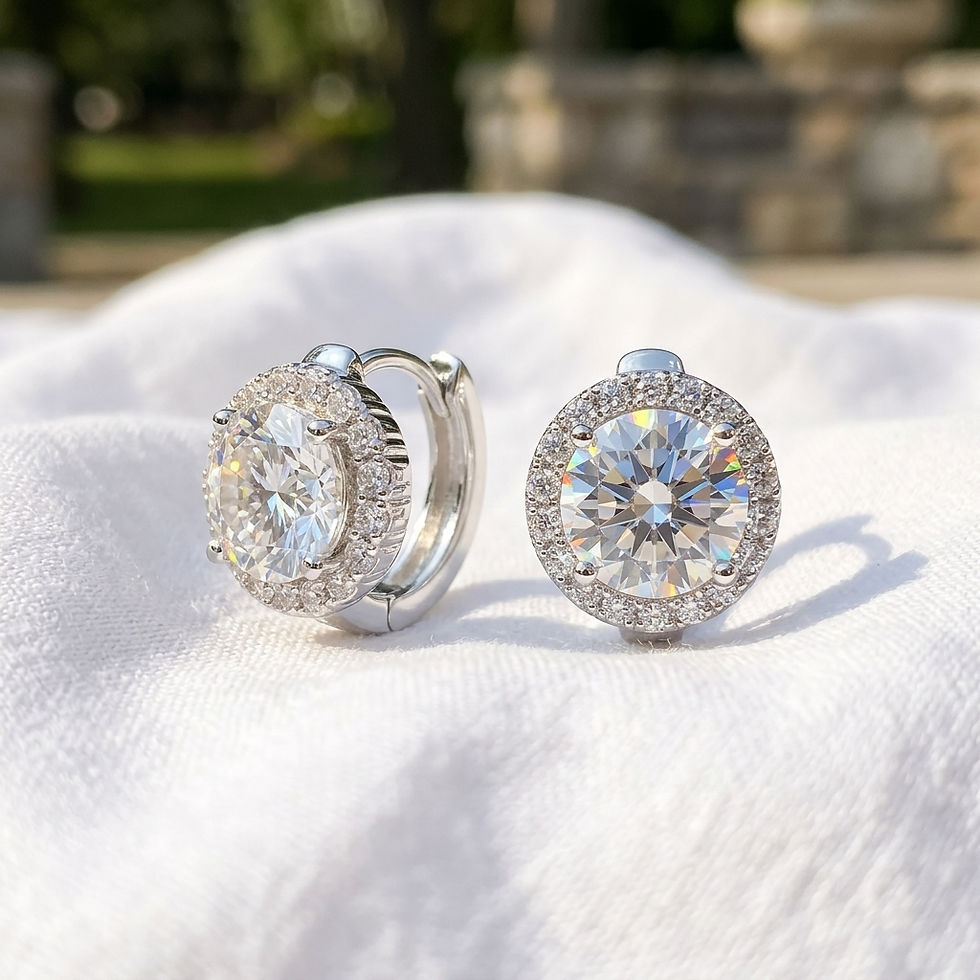 diamondshero.it orecchini monachella earrings punto luce oro argento brillante diamante moissanite diamond silver