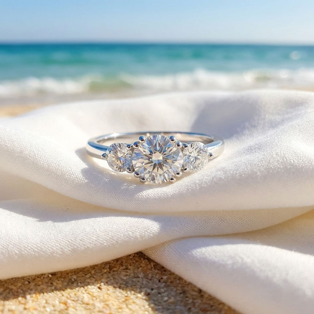 diamondshero.it anello trilogy diamante moissanite ring silver gold diamond