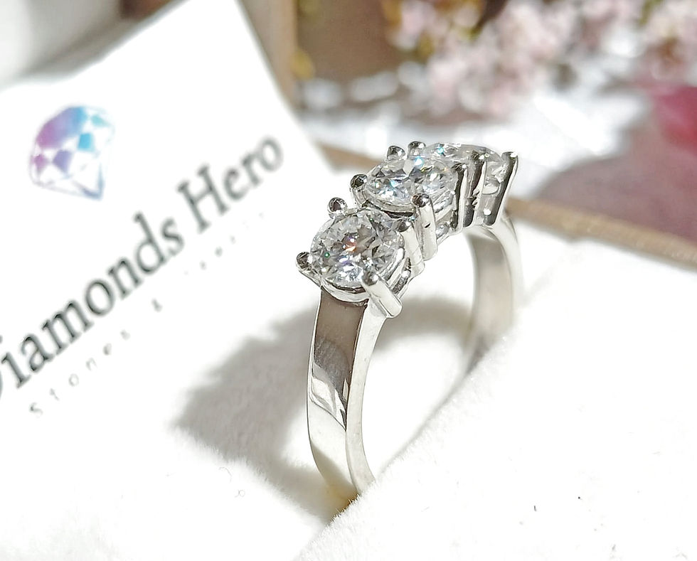 diamondshero.it anello trilogy argento oro moissanite diamante diamond silver gold ring