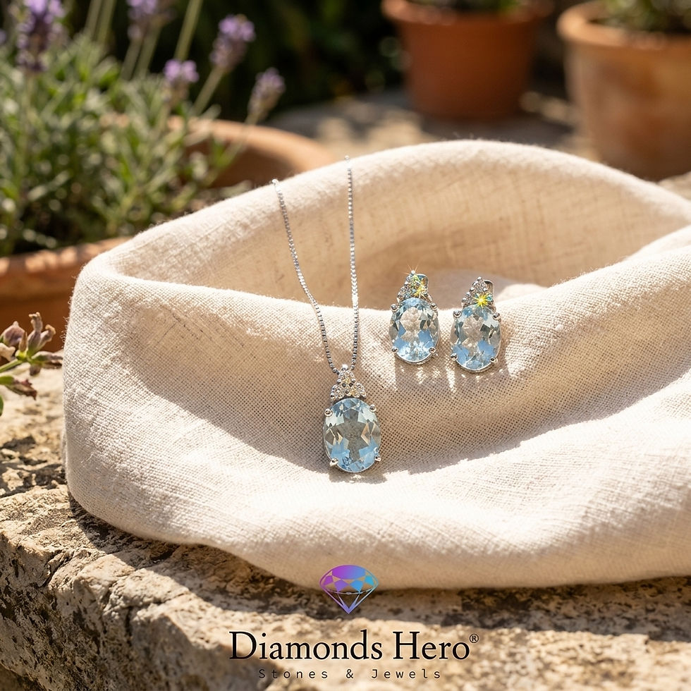 www.diamondshero.it parure acquamarina e diamanti oro argento brillante diamante moissanite diamond ring silver pendant