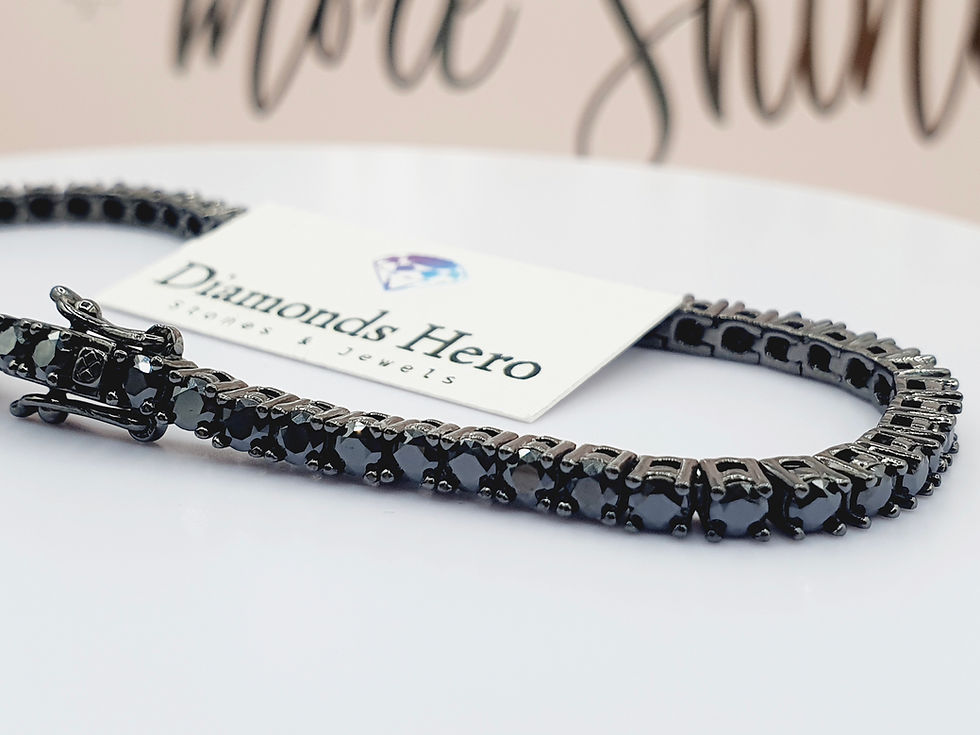 Miniatura: diamondshero.it bracciale tennis bracelet argento brillante diamante moissanite nero black diamond silver
