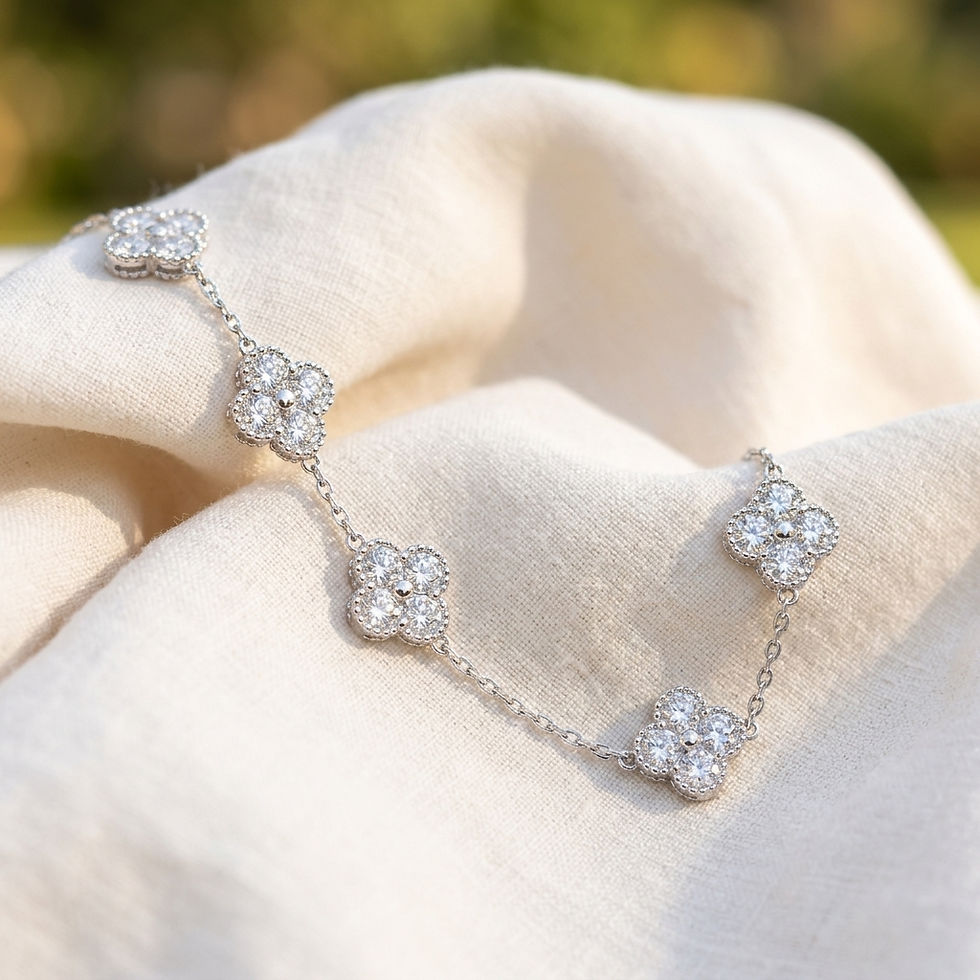 diamondshero.it bracciale quadrifoglio lucky bracelet moissanite oro argento brillante diamante diamond silver gold