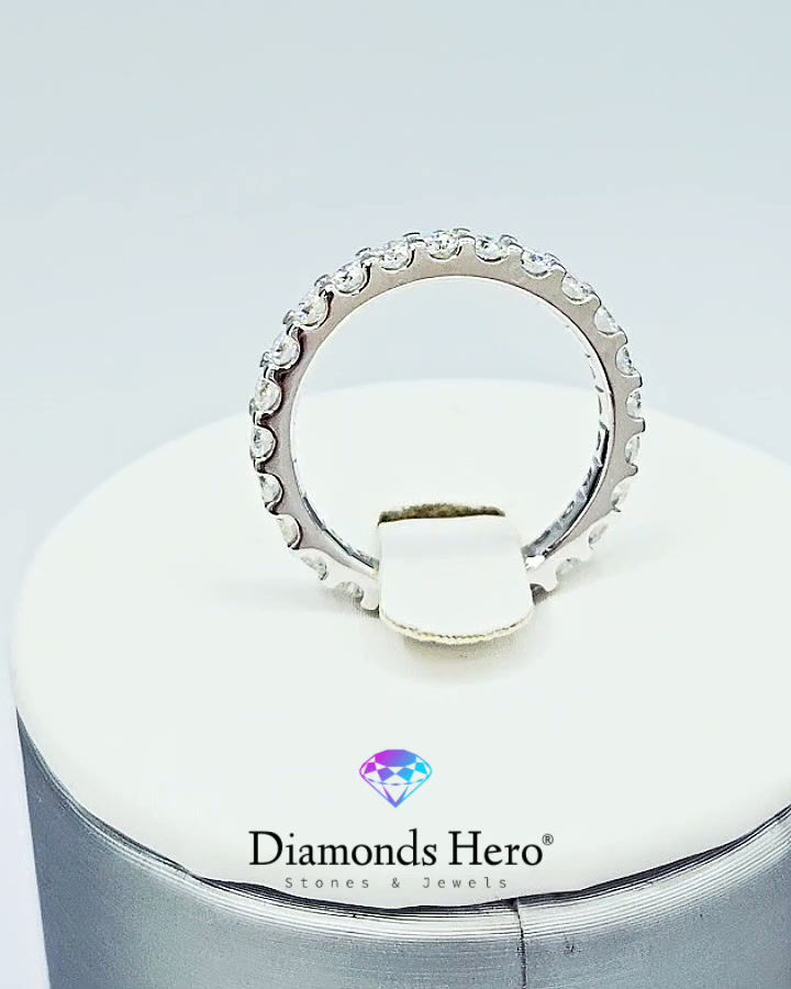Miniatura: diamondshero.it anello veretta eternity moissanite pietre argento rosa oro silver gold ring