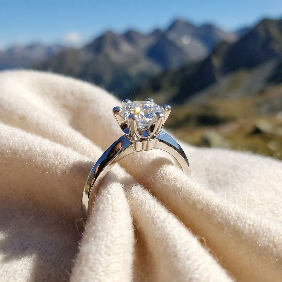 diamondshero.it anello solitario argento oro diamante brillante moissanite round rotondo tiffany ring diamond silver gold