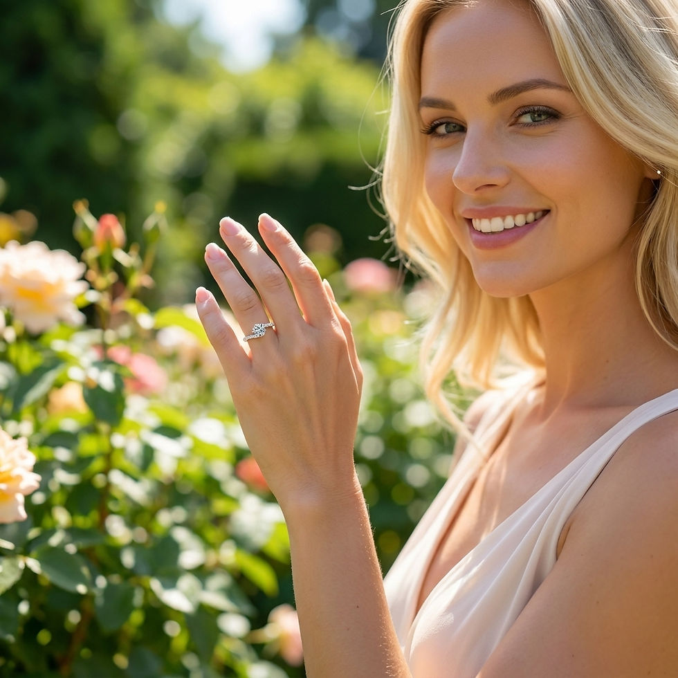 Miniatura: diamondshero.it anello valentino solitario diamante moissanite taglio round cut ring silver gold diamond