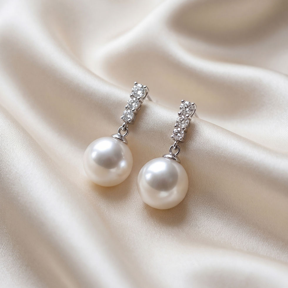 perlevere.it orecchini con perle di acqua dolce bianche punto luce white pearls earrings