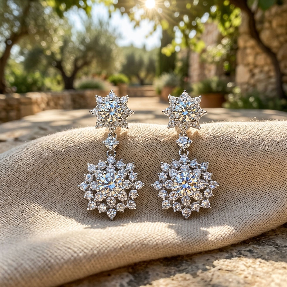 Miniatura: diamondshero.it orecchini pendenti moissanite diamanti lab grown