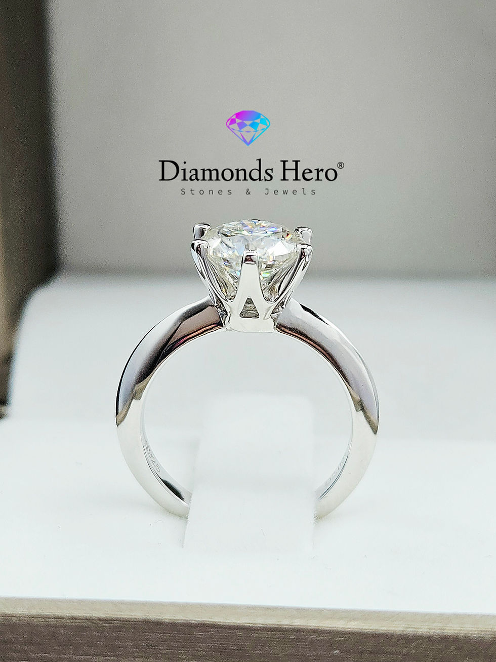 Anello solitario Ramy con brillante in Moissanite 2ct D