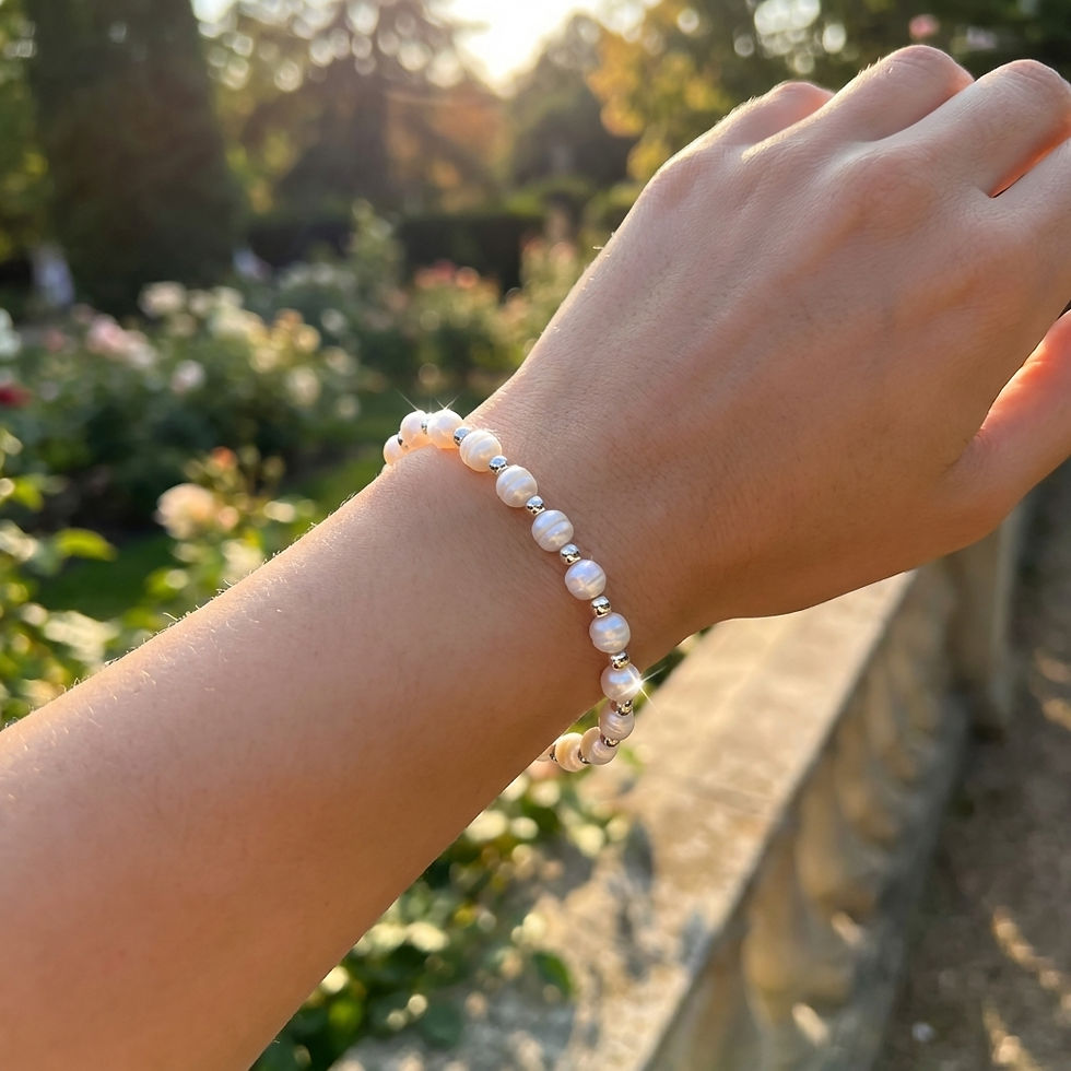 Miniatura: Perlevere.it bracciale con perle bianche di acqua dolce white freshwater pearls