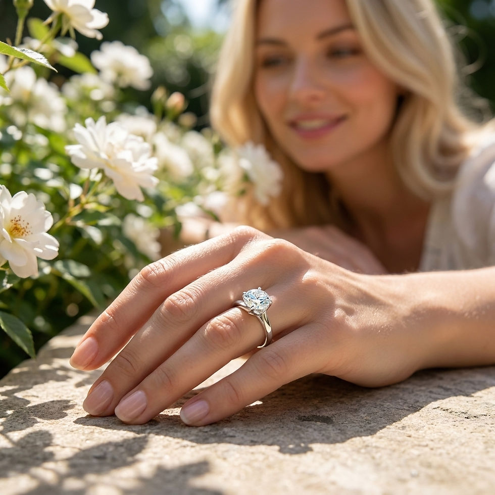 diamondshero.it anello valentino solitario diamante moissanite taglio round cut ring silver gold diamond