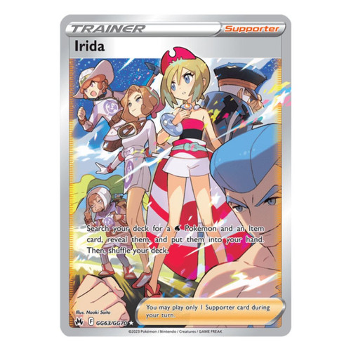 irida pokemon card full art Art/Irida (GG63) 2023 Sword and Shield Crown Zenith holofoil pattern or surface detail) Pokemon Irida full art trainer