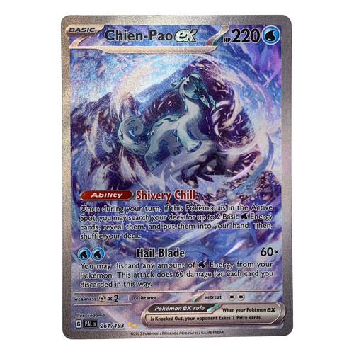 chien pao pokemon card EX 274/193 Colorless Icicle Loop (120) Put an Energy attached to this Pokemon into your hand. Chien-Pao ex - 061/193 61