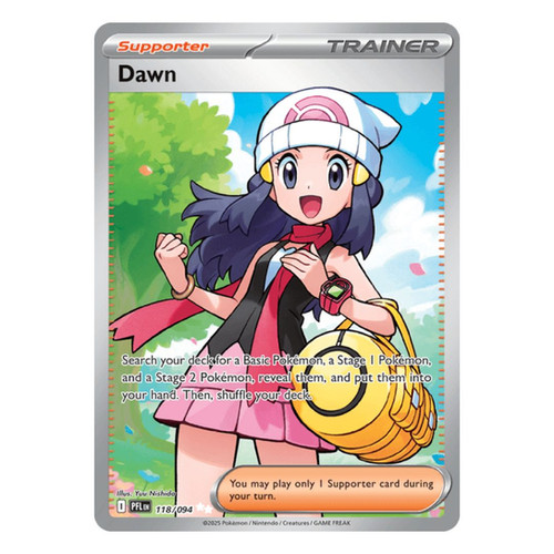 pokemon dawn cards 2025 PFL EN-PHANTASMAL FLAMES #129 SPECIAL ILLUSTRATION R Topcard Majestic Dawn Type Dawn (Ultra Rare - Full